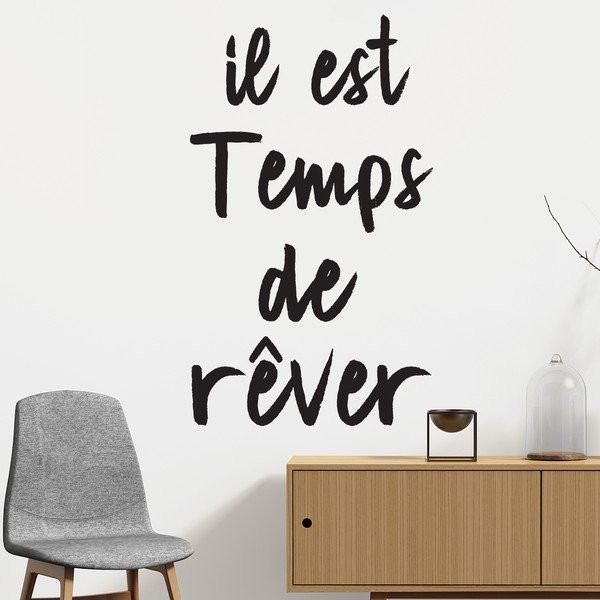 Czarna naklejka Ambiance Quote Temps De Rever-image-2