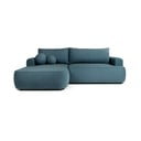 Niebieski rozkładany narożnik z materiału bouclé (lewostronny) Quinoa – Bonami Selection