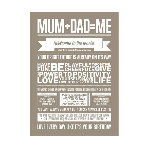 Plakat autorski Mum+Dad=Me, A3