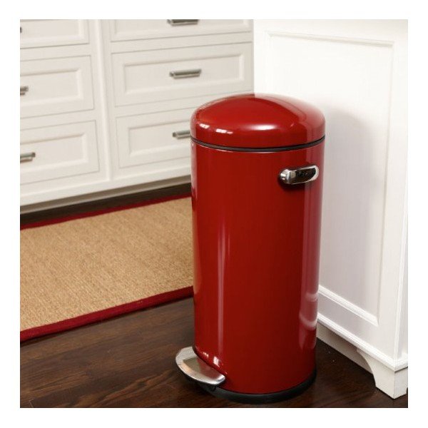 Kosz z pedałem simplehuman Retro 30 l, czerwony-image-1