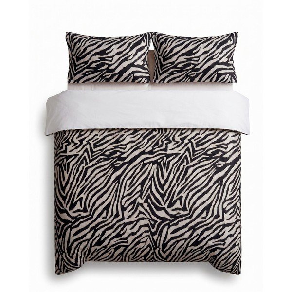 Czarna pościel jednoosobowa 200x140 cm Zebra – Mijolnir