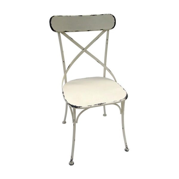 Białe krzesło metalowe InArt Antique