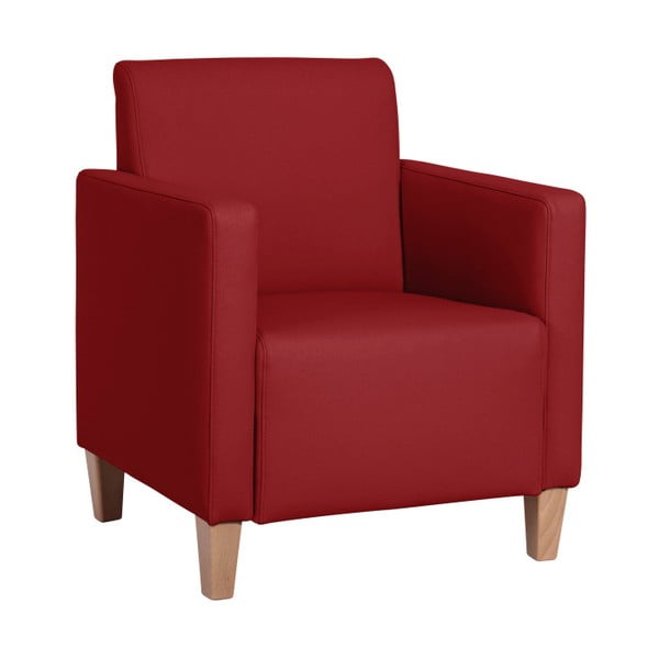 Czerwony fotel z imitacji skóry Max Winzer Milla Leather Chili