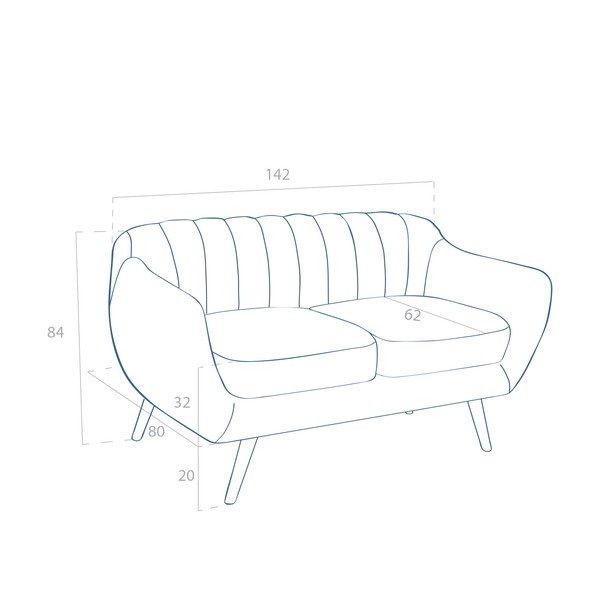 Pastelowa różowa sofa dwuosobowa Vivonita Kennet-image-3