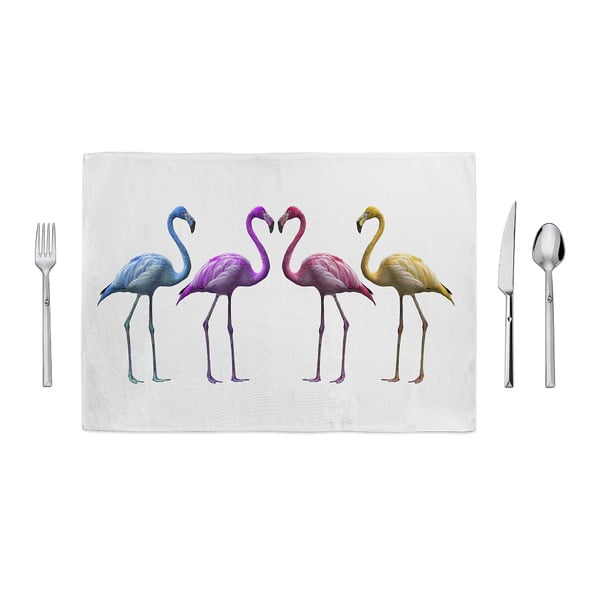 Mata kuchenna Home de Bleu Colored Flamingos, 35x49 cm