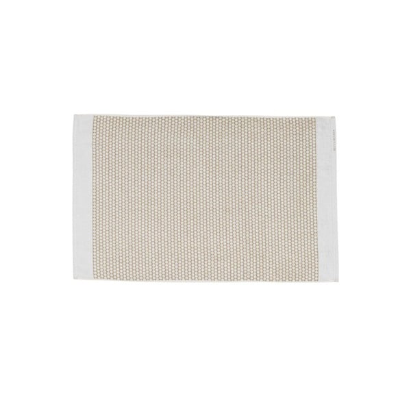 Biało-beżowy tekstylny dywanik łazienkowy 50x80 cm Grid – Mette Ditmer Denmark