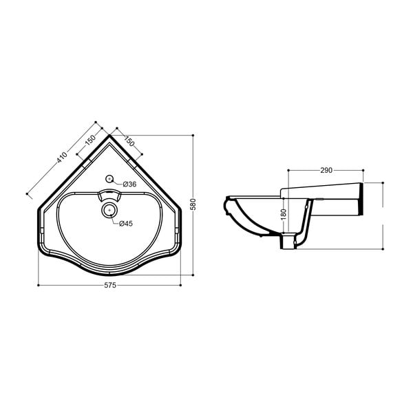 Biała ceramiczna umywalka 57,5x58 cm Retro – Sapho-image-3