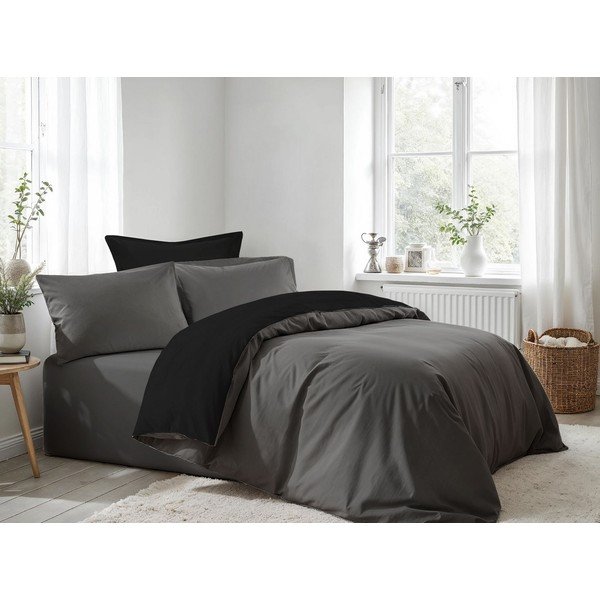 Antracytowa pościel dwuosobowa 200x200 cm – Mijolnir