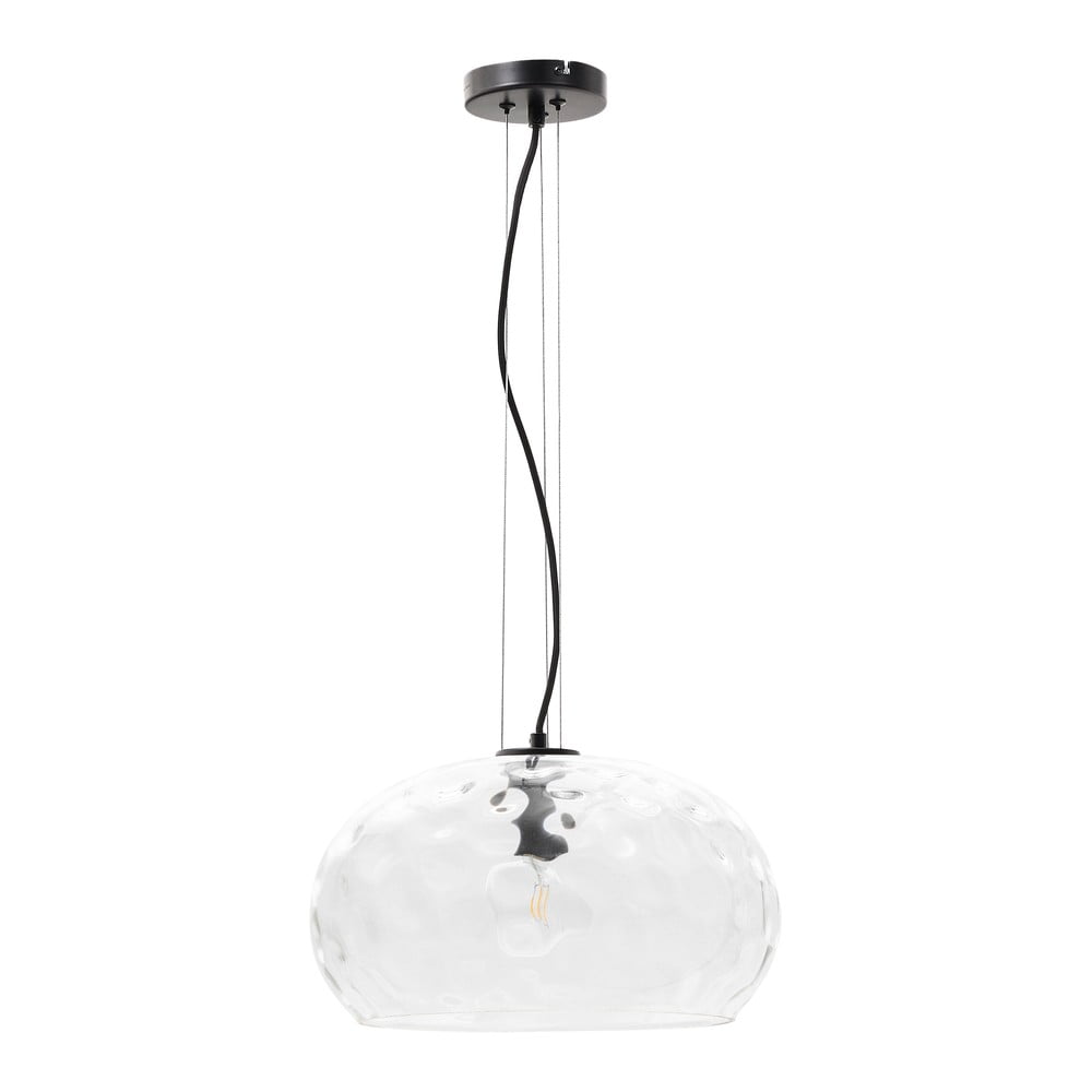 Czarna lampa wisząca ze szklanym kloszem ø 40 cm Balma – Kave Home