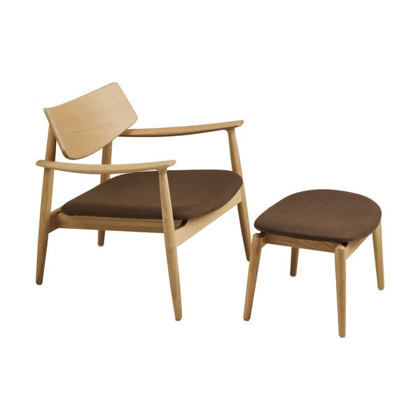 Brązowy fotel z podnóżkiem Olvera – House Nordic-image-2