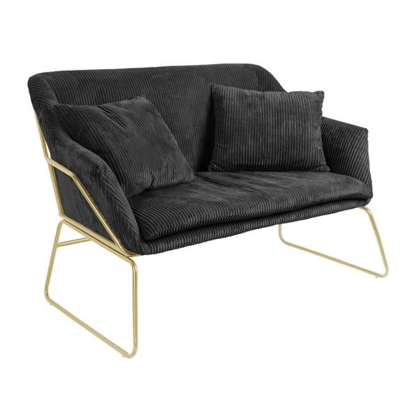 Czarna sofa 2-osobowa Leitmotiv Glam