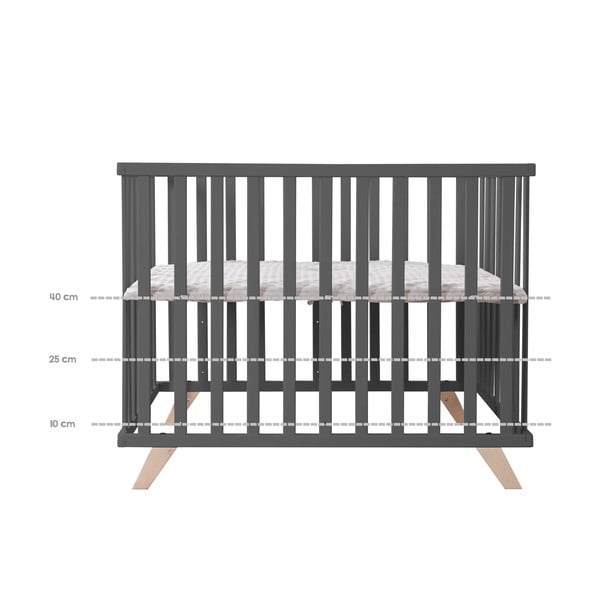 Ciemnoszary kojec dla dzieci z litego drewna bukowego 75x100 cm Lil Planet – Roba-image-3