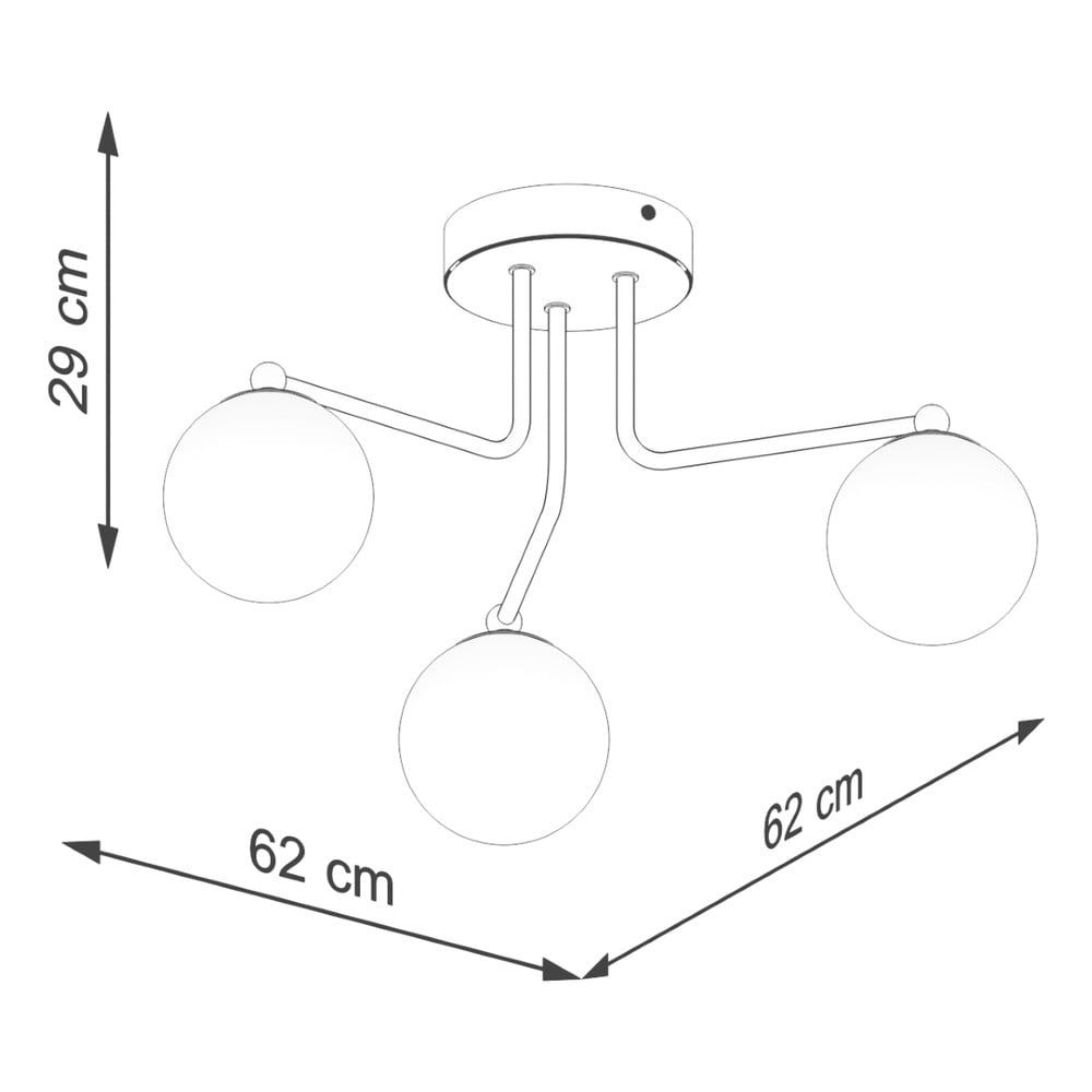 Czarno-biała lampa sufitowa Beam – Sollux (zdjęcie 8)