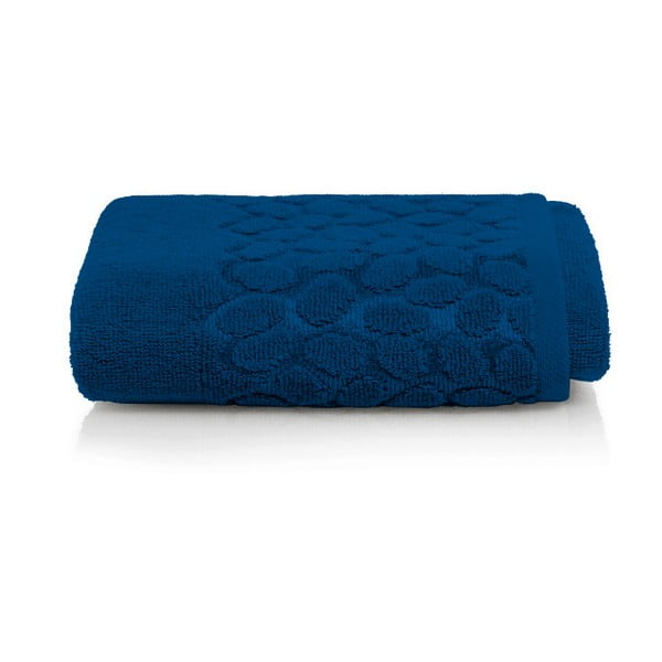 Ciemnoniebieski ręcznik bawełniany Maison Carezza Ciampino, 50x90 cm