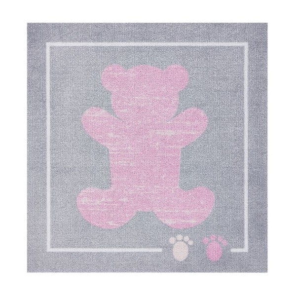 Różowo-szary dywan Zala Living Teddy, 100x100 cm