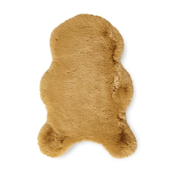 Musztardowa syntetyczna skóra 60x90 cm Super Teddy – Think Rugs