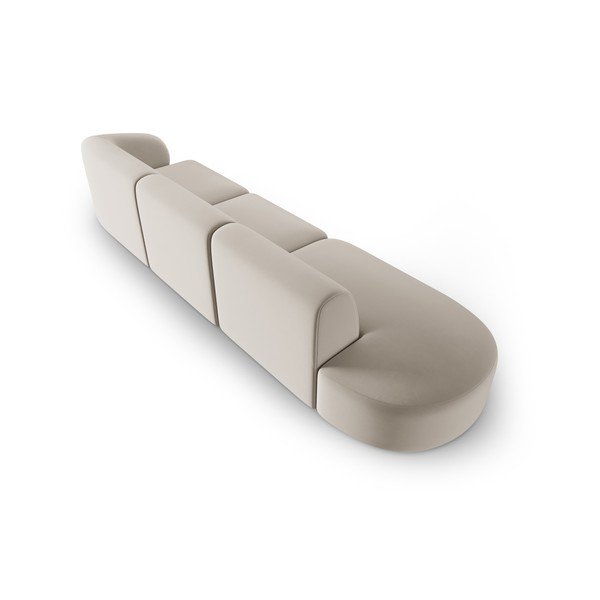 Beżowa aksamitna sofa prawostronna 311 cm Paolo – Milo Casa-image-3