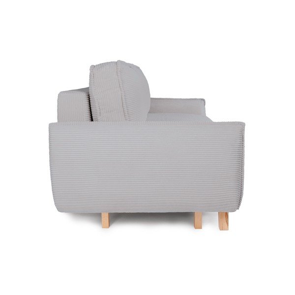 Jasnoszara sztruksowa rozkładana/ze schowkiem sofa 218 cm Tori – Bonami Selection-image-4