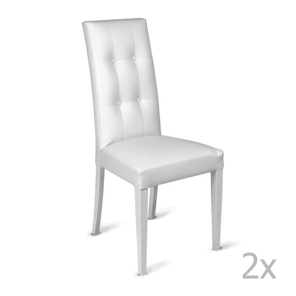Zestaw 2 białych krzeseł Claudia