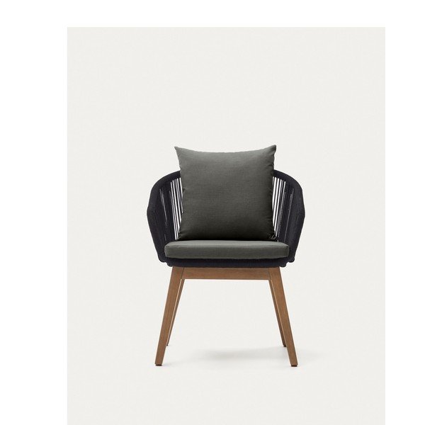 Czarny drewniany fotel ogrodowy Portalo – Kave Home-image-4