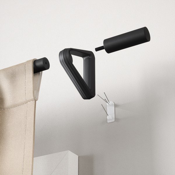Stalowy regulowany karnisz w kolorze matowej czerni 107 - 305 cm Trinity – Umbra-image-4