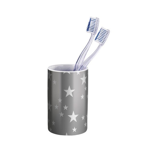 Szary ceramiczny kubek na szczoteczki Wenko Stella