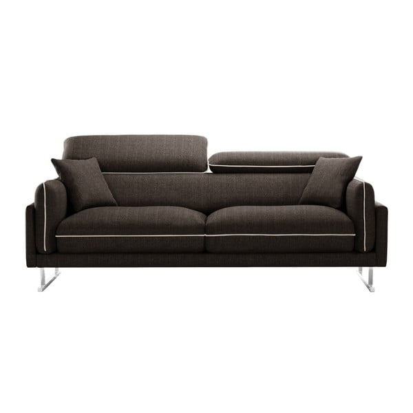Brązowa sofa 3-osobowa z kremowobiałym wykończeniem L'Officiel Interiors Gigi