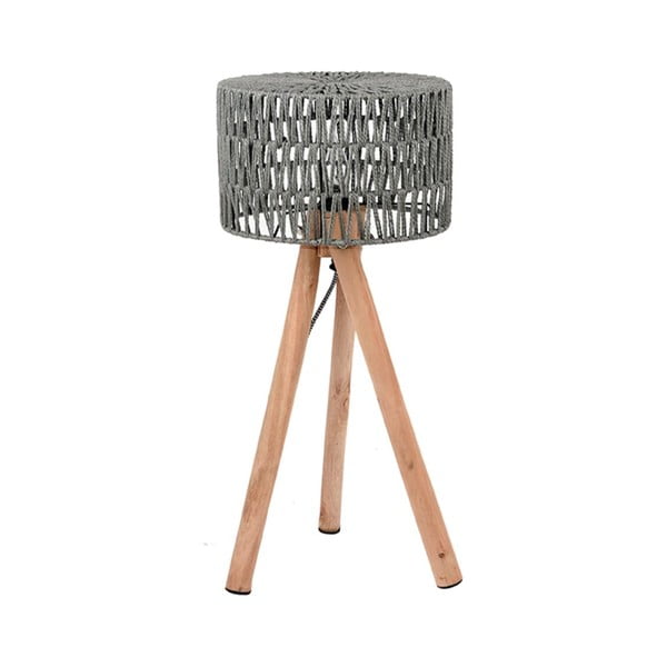 Szara lampa stołowa z drewna mango LABEL51 Stripe