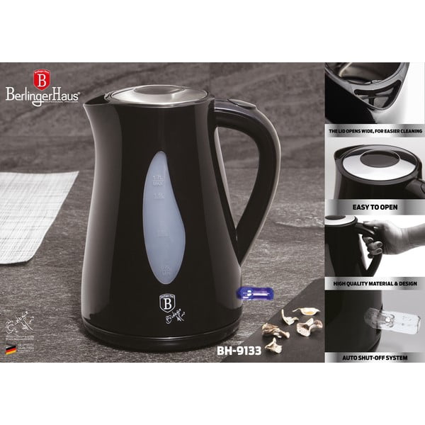 Czarny czajnik elektryczny 1,7 l Black Silver Collection – BerlingerHaus-image-2