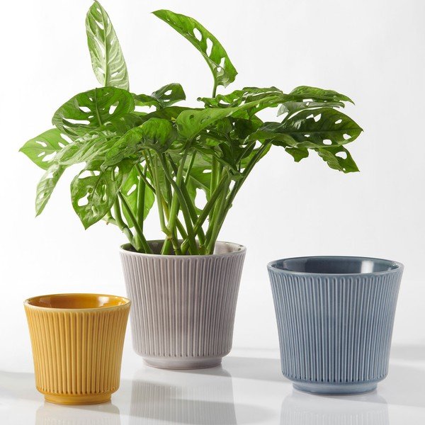 Žlutý ceramiczna doniczka Big pots Gloss, ø 12 cm-image-1