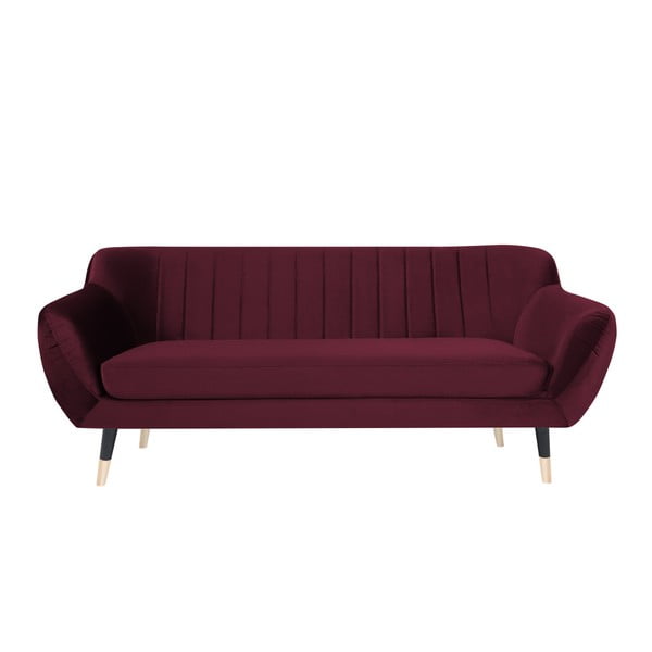 Bordowa sofa z czarnymi nogami Mazzini Sofas Benito, 188 cm