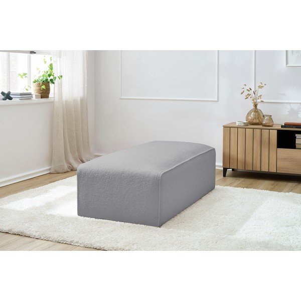 Jasnoszary podnóżek modułowy z materiału bouclé Megeve – Bobochic Paris-image-4