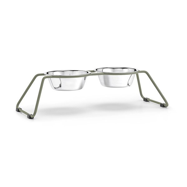 Zestaw misek ze stojakiem dla psów ze stali nierdzewnej Cena Grollive M – MiaCara