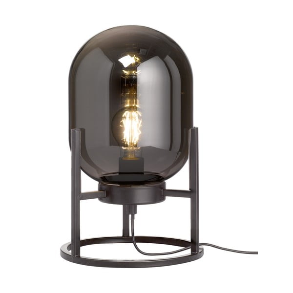 Czarna lampa stołowa ze szklanym kloszem (wysokość 34 cm) Regi – Fischer & Honsel