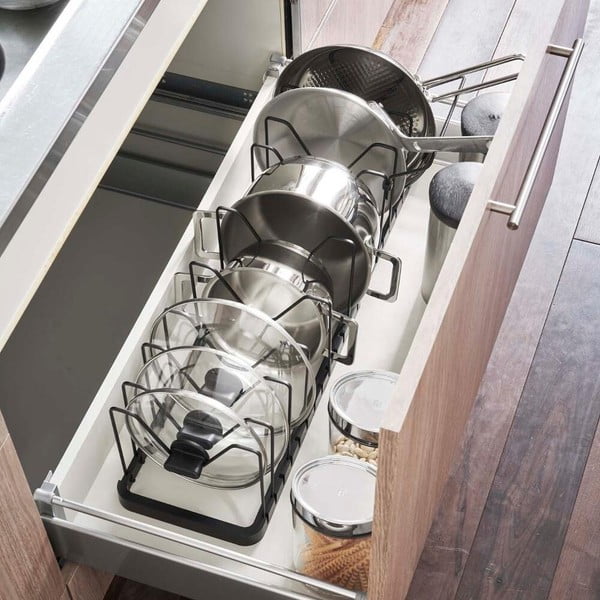 Czarny uchwyt ścienny na pokrywki i patelnie YAMAZAKI Tower-image-1