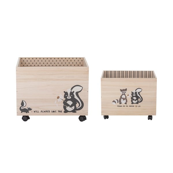 Drewniane pojemniki do przechowywania dla dzieci zestaw 2 szt. Nonni − Bloomingville Mini