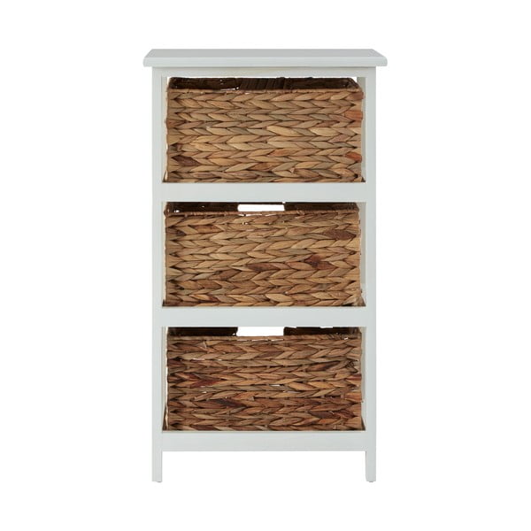 Biały/naturalny regał łazienkowy z litego drewna paulowni 41x70 cm Padstow – Premier Housewares-image-4