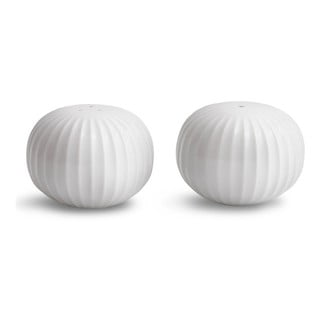 Zestaw białej solniczki i pieprzniczki z porcelany Kähler Design Hammershoi