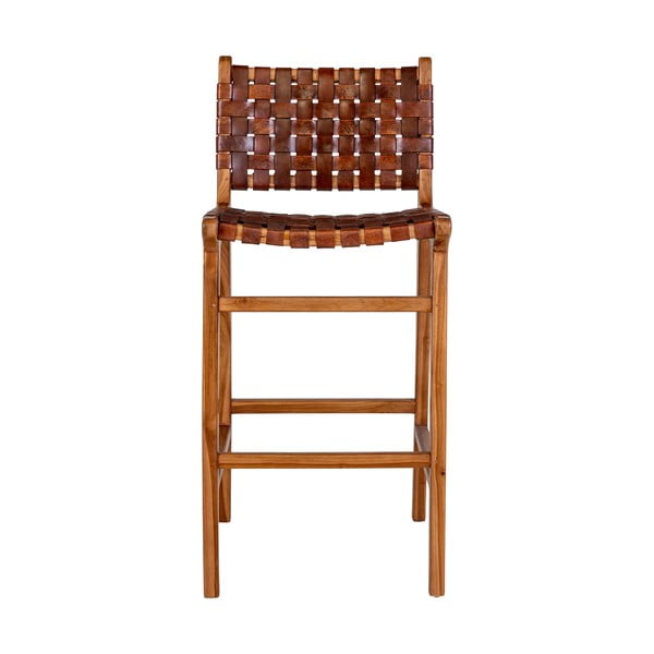 Brązowy hoker z drewna tekowego 101 cm Perugia – House Nordic-image-1