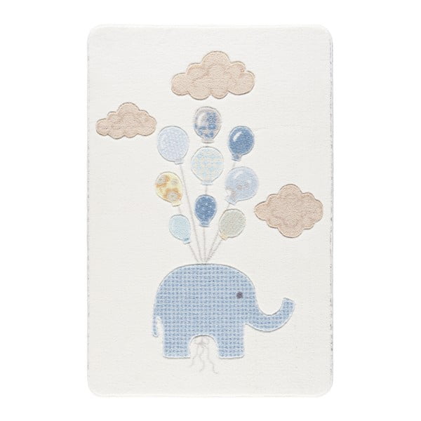 Biały dywan dziecięcy Confetti Sweet Elephant, 133x190 cm