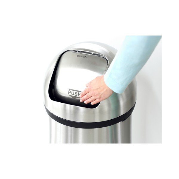 Stalowy kosz na śmieci w kolorze matowego srebra 60 l Push Bin – Brabantia-image-4