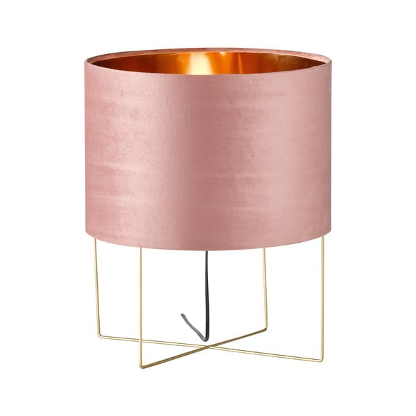 Różowa lampa stołowa z tekstylnym kloszem (wysokość 43 cm) Aura – Fischer & Honsel