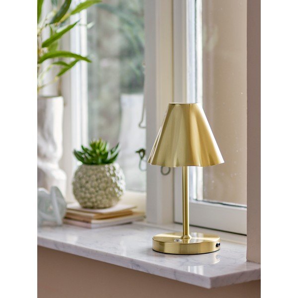 Lampa stołowa LED w kolorze mosiądzu z metalowym kloszem (wysokość 28 cm) Lianna – Bloomingville-image-1