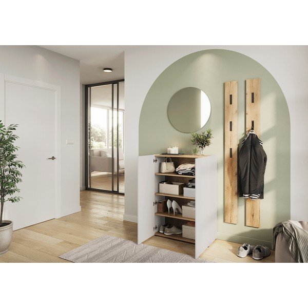 Kremowa szafka w dekorze dębu 74x105x33 cm Alviano – Germania-image-1