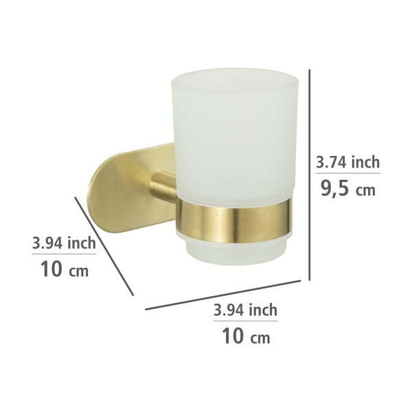 Złoty samoprzylepny szklany kubek na szczoteczki do zębów Orea Gold – Wenko-image-3