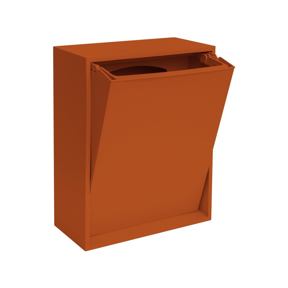 Kosz na śmieci do segregacji odpadów/ścienny z plastiku z recyklingu w kolorze terakoty Recycling Box – ReCollector
