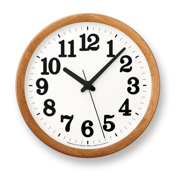 Zegar w brązowej ramie Lemnos Clock Issue, ⌀ 29,8 cm