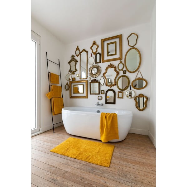 Żółty dywanik łazienkowy 100x60 cm Riva – Tiseco Home Studio-image-1