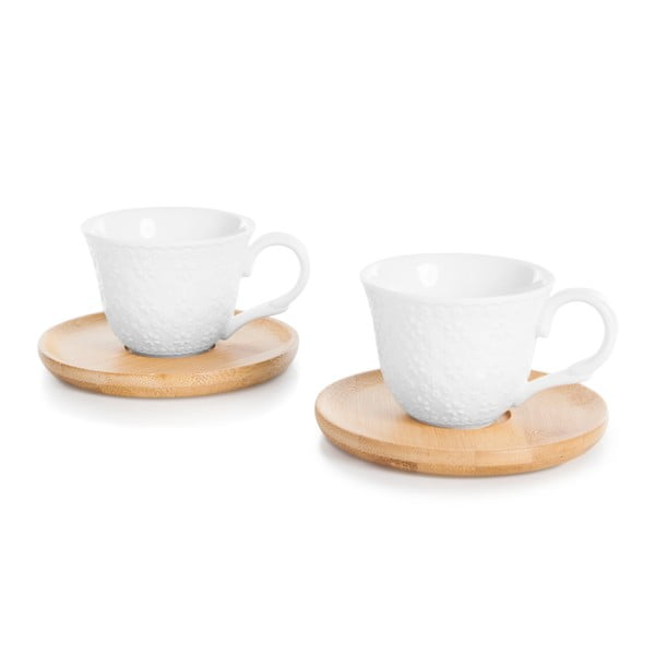 Brązowe porcelanowe/bambusowe filiżanki w zestawie 2 do espresso 0,1 l Flo - Bambum-image-1