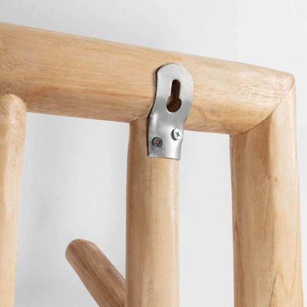 Wieszak ścienny z drewna tekowego Kave Home Athina-image-1